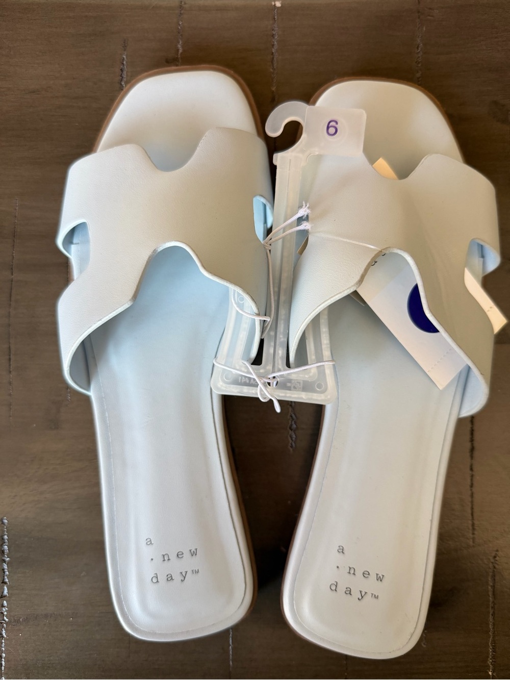A New Day Light Blue Slide Sandals NWT Size 6